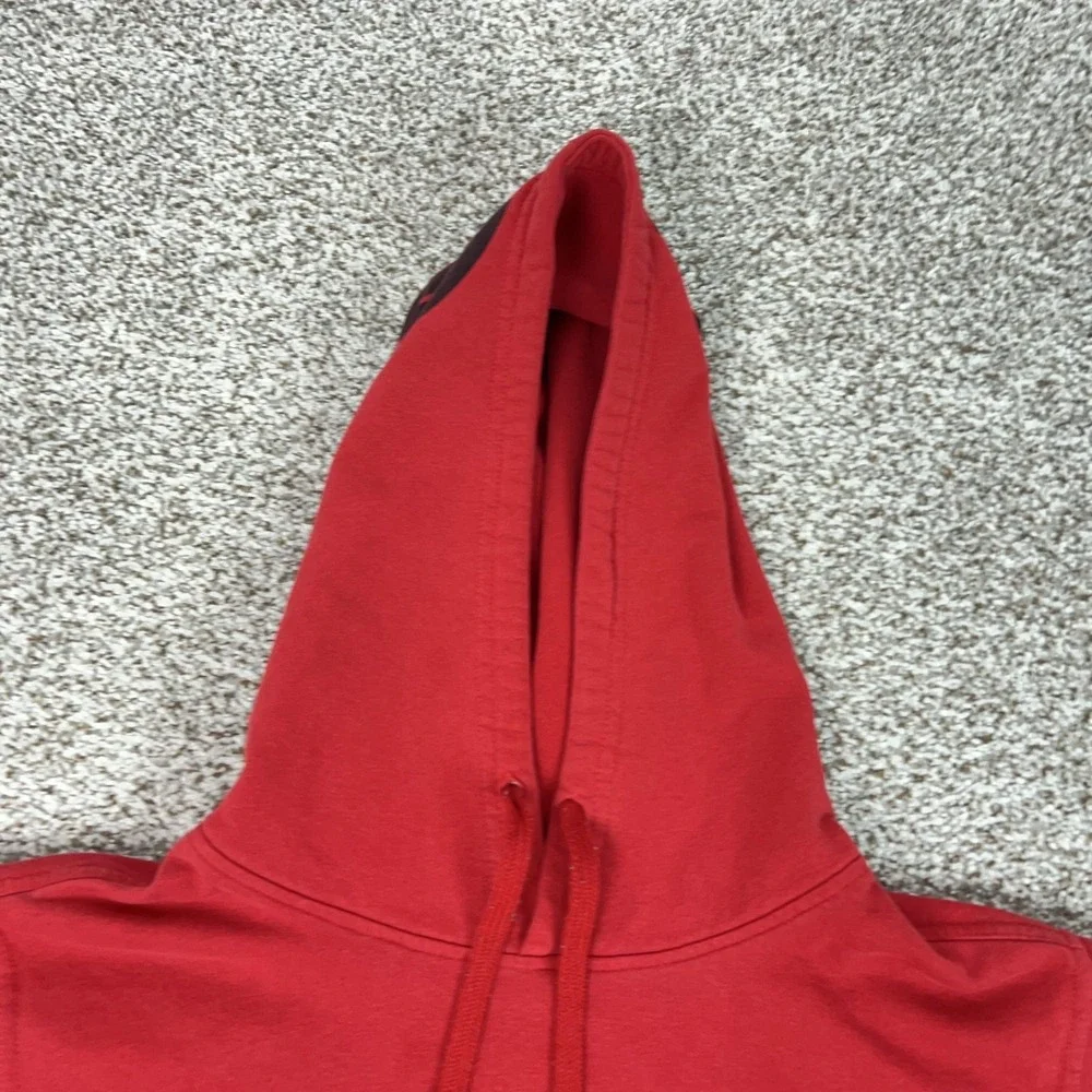 The North‎ Face Hoodie Mens Large Red Pullover Fleece Sweatshirt Logo Outdoor